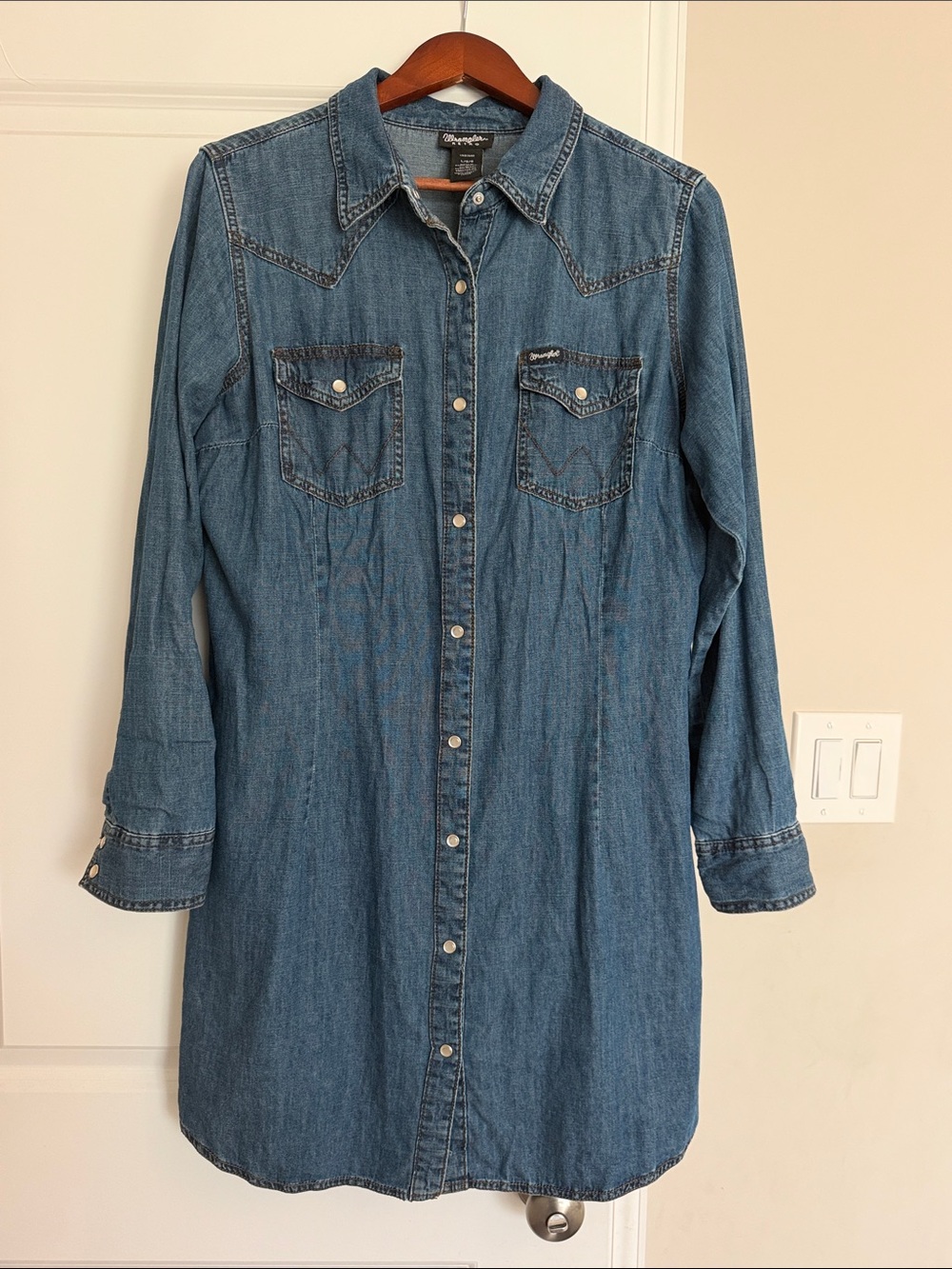 Wrangler Retro Long-Sleeve Denim Shirt Dress